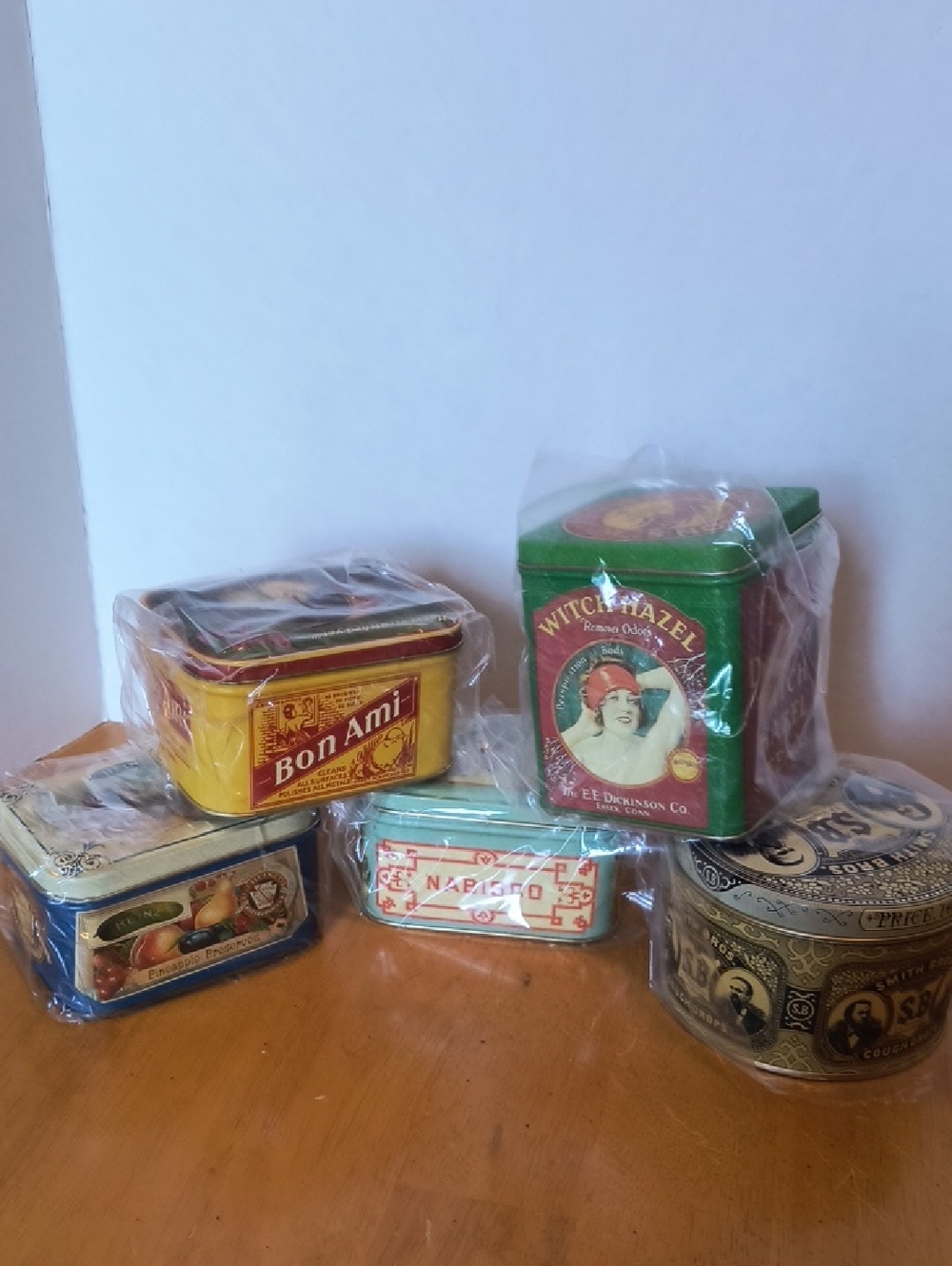 Vintage Assorted Decorative Metal Tins - Bon Ami Heinz nabisco   4inch b4